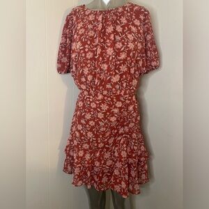 B Darlin - Red Ruffled Puff Sleeve Sundress